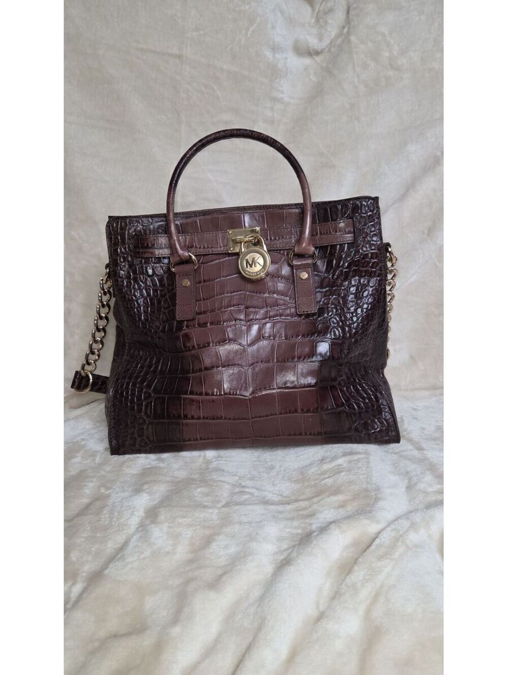 16. Michael Kors Hamilton Crocodile Embossed Tote Bag